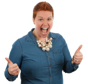 Image of a happy woman giving thumbs up