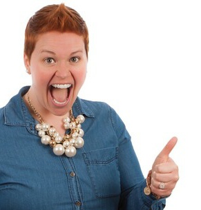 Image of a happy woman giving thumbs up