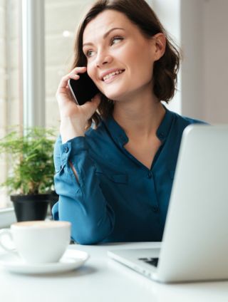 Image of a woman using a phone